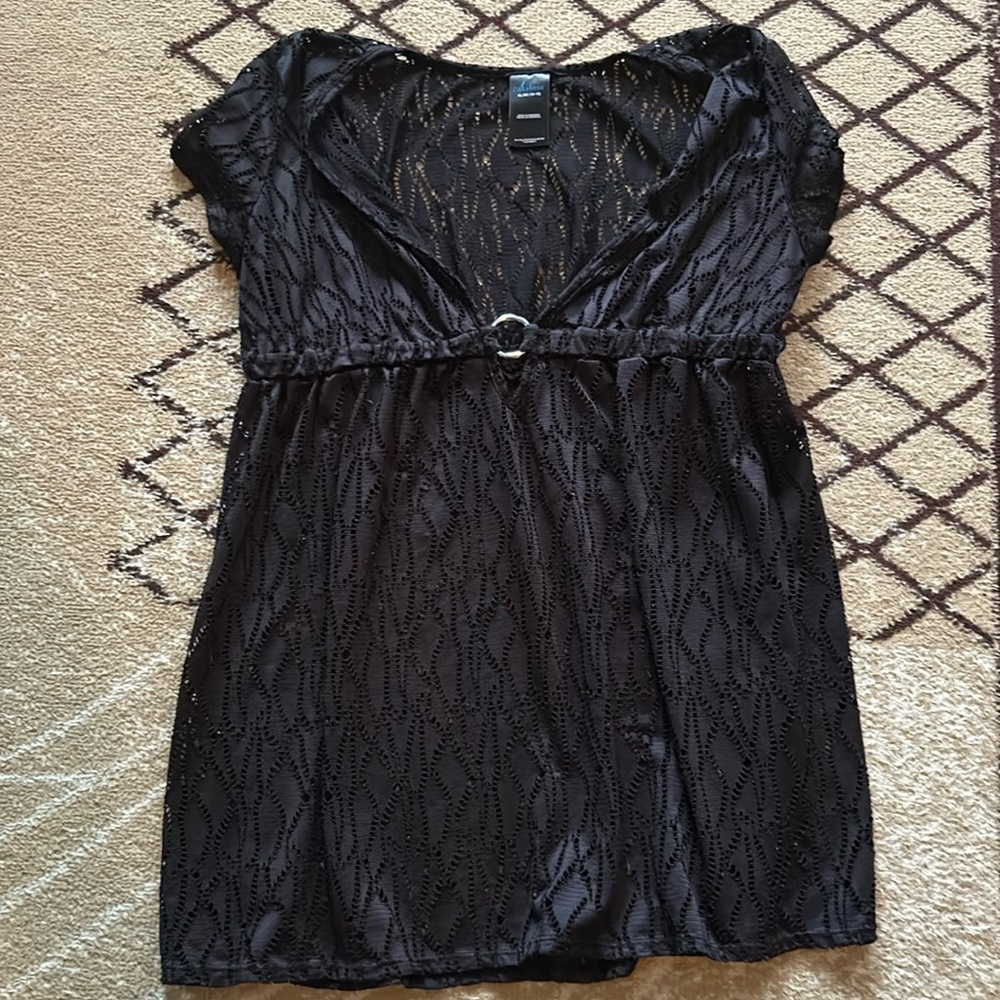Swim suit cover up, black, size xl